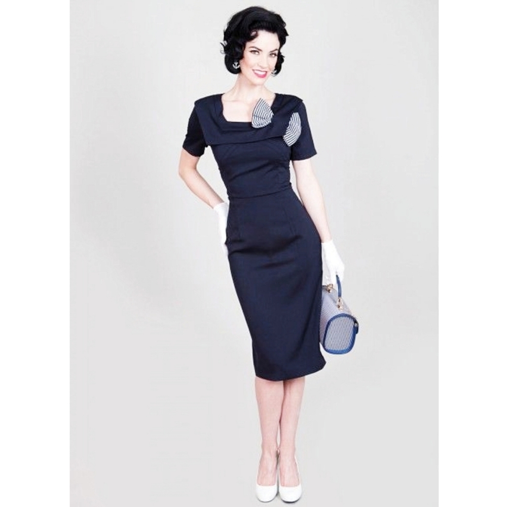 Tatyana Bettie Page Blue Pencil Dress